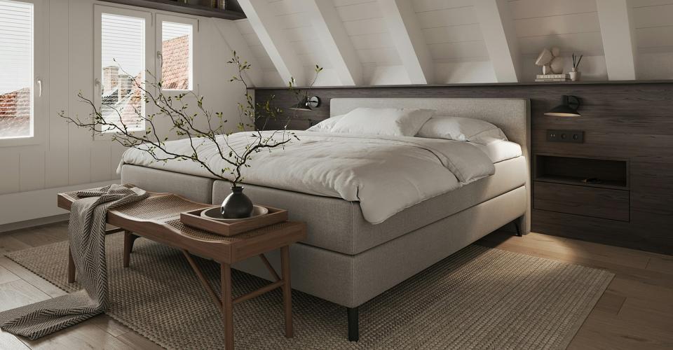 chambre à coucher rustique